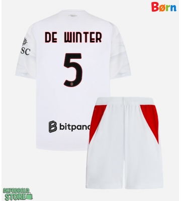AC Milan Koni De Winter #5 Replika Babytøj Udebanesæt Børn 2026-27 Kortærmet (+ Korte bukser)
